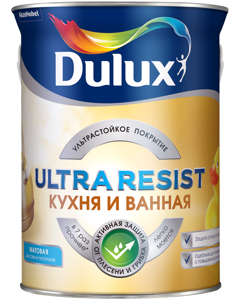 Краска Дьюлакс Ультра Резист/Dulux Ultra Resist для кухонь и ванн купить Коломна, цена, отзывы