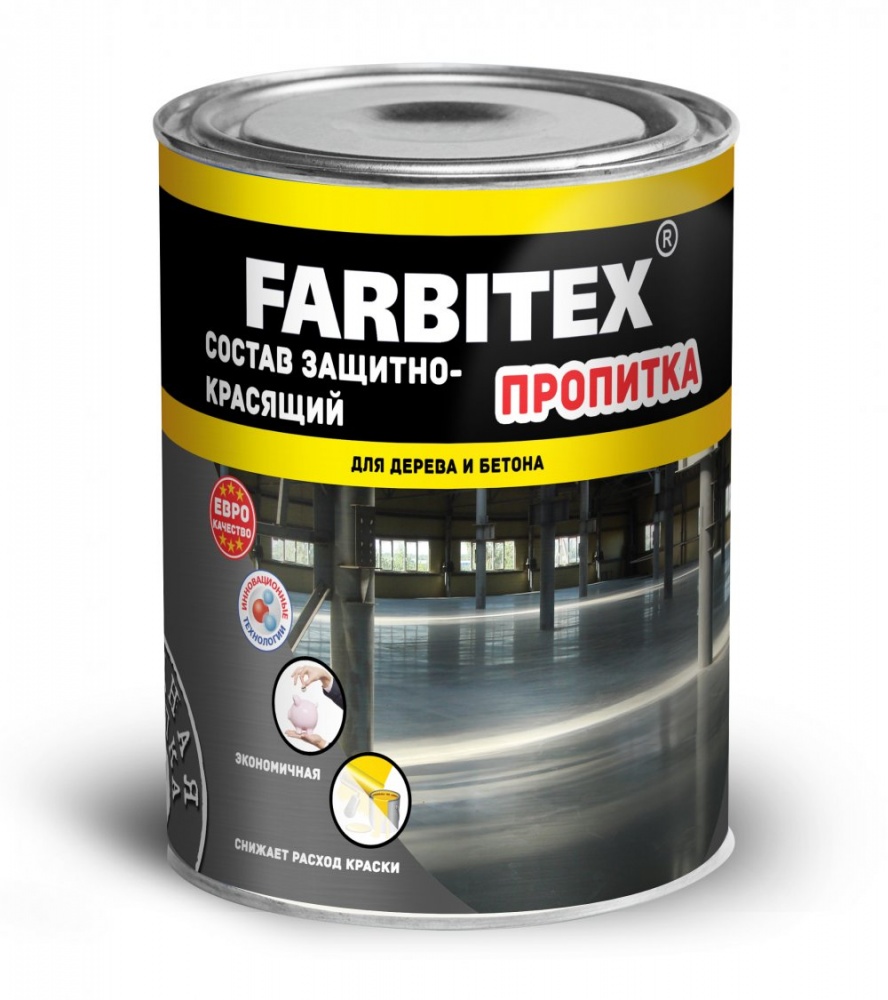 Состав защитно-красящий для бетона и бетонных полов Фарбитекс/Farbitex ( 3,6кг, Серый)