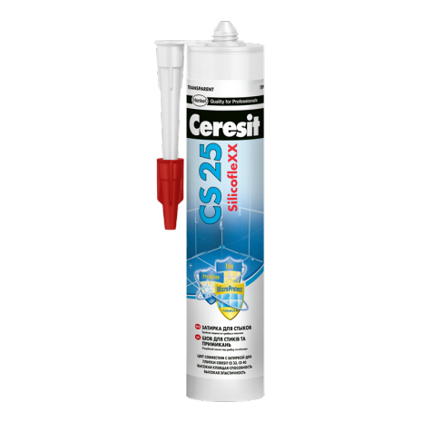 Затирка-Герметик силиконовая СS25 Супер Церезит/Super Ceresit 280мл (№01 Белый)