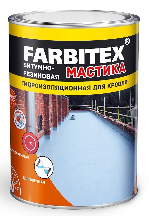 Мастика резино-битумная Фарбитекс/Farbitex ( 2,0кг)