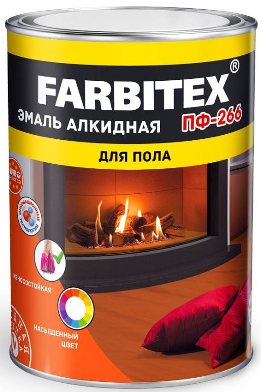 Эмаль для пола ПФ-266 Фарбитекс/Farbitex ( 2,7кг, Желто-коричневый)